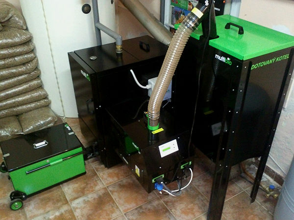Ukázková instalace kotle na pelety Multibio 30 ES kotel ns pelety MultiBio 30 es